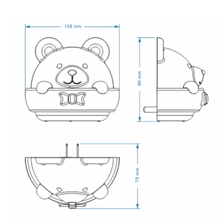 Lampada da parete per protezione degli occhi da comodino con luce notturna telecomandata Bear con 3 modalità di luce, CN Plug, Rechargeable