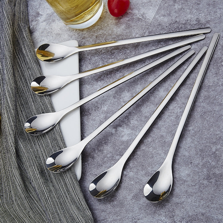 Cucchiaio per gelato con cucchiaio per mescolare caffè a manico lungo in acciaio inossidabile da 2 pezzi
