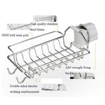 Scaffale per rubinetto da 2 pezzi in acciaio inossidabile perforato per lavello da cucina, scolapiatti per spugna, Type A, Type B, Type C