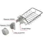 Scaffale per rubinetto da 2 pezzi in acciaio inossidabile perforato per lavello da cucina, scolapiatti per spugna, Type A, Type B, Type C