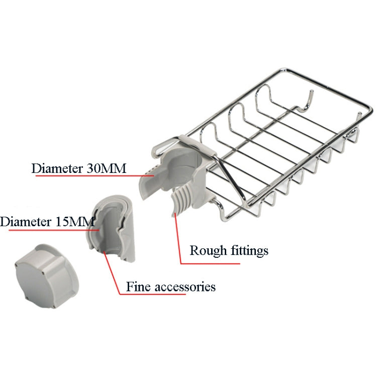 Scaffale per rubinetto da 2 pezzi in acciaio inossidabile perforato per lavello da cucina, scolapiatti per spugna, Type A, Type B, Type C