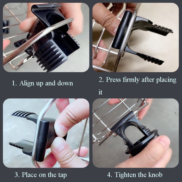 Scaffale per rubinetto da 2 pezzi in acciaio inossidabile perforato per lavello da cucina, scolapiatti per spugna, Type A, Type B, Type C