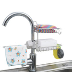 Scaffale per rubinetto da 2 pezzi in acciaio inossidabile perforato per lavello da cucina, scolapiatti per spugna, Type A, Type B, Type C