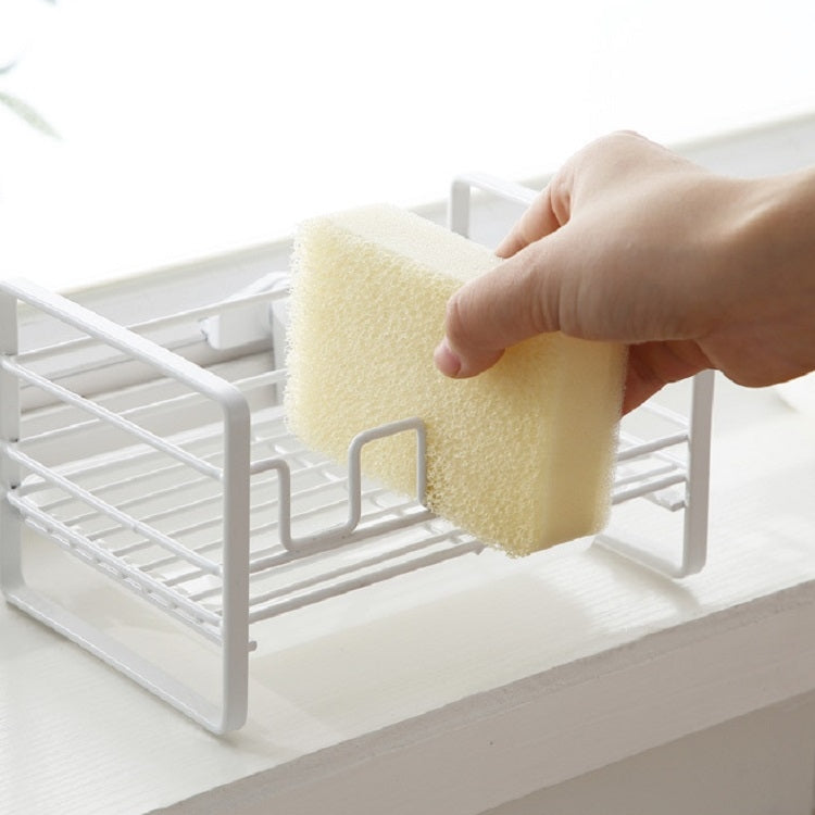 Scolapiatti in ferro da cucina, portasapone, strofinaccio in acciaio, Kitchen Drain Rack