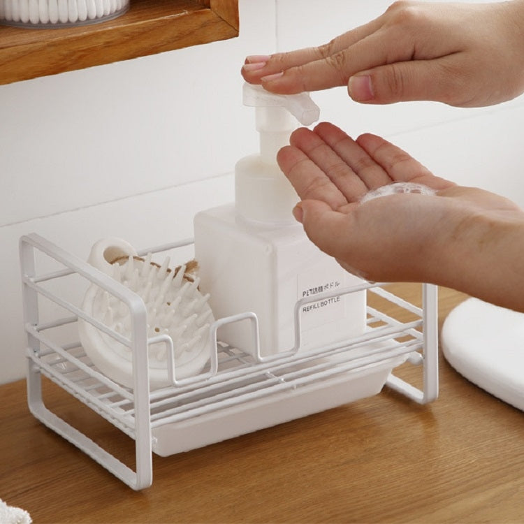 Scolapiatti in ferro da cucina, portasapone, strofinaccio in acciaio, Kitchen Drain Rack