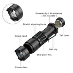 Torcia elettrica mini abbagliante con zoom telescopico ricaricabile a LED per esterni, Single, Set