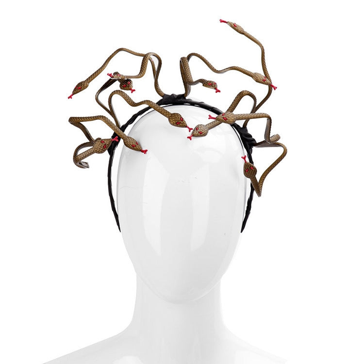 Copricapo di Halloween Carnival Stage Props Copricapo Medusa Snake Cosplay Fascia, Cosplay Headband