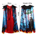 Halloween Dress Up Mantello stampato a doppio strato per bambini, Free Size