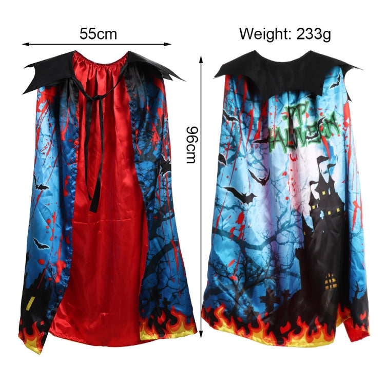 Halloween Dress Up Mantello stampato a doppio strato per bambini, Free Size