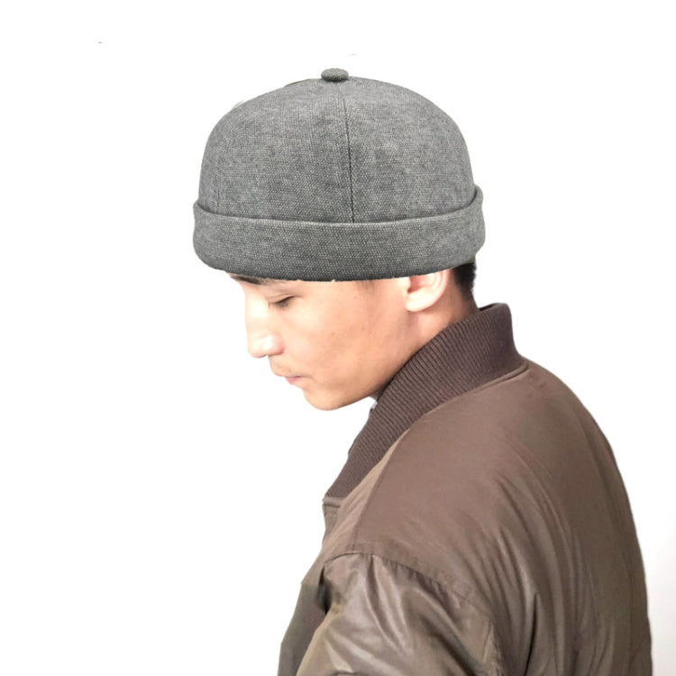 G12788 Cappello da padrone di casa con flangia retrò Iron Mark Street Melon Skullcap senza grondaia, G12788 Black, G12788 Grey, G12788 Deep Beige, G12788 Dark Gray, G12788 Dark Blue