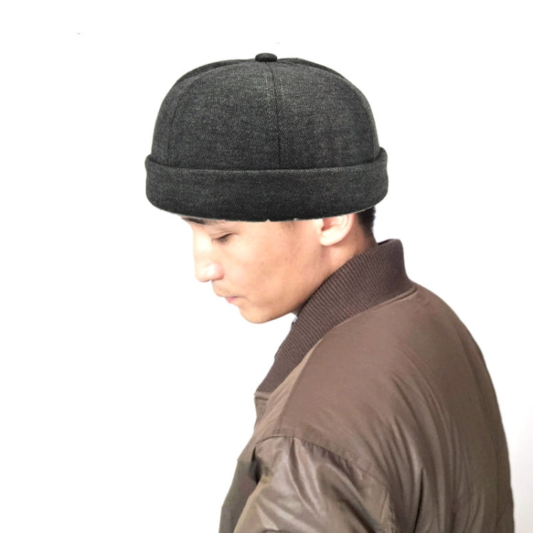 G12788 Cappello da padrone di casa con flangia retrò Iron Mark Street Melon Skullcap senza grondaia, G12788 Black, G12788 Grey, G12788 Deep Beige, G12788 Dark Gray, G12788 Dark Blue