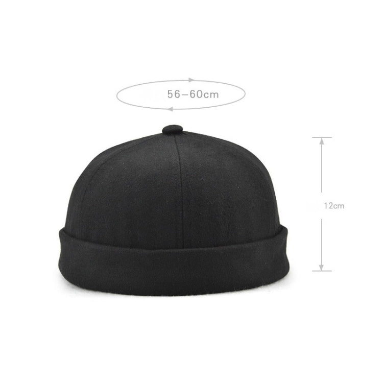 G12788 Cappello da padrone di casa con flangia retrò Iron Mark Street Melon Skullcap senza grondaia, G12788 Black, G12788 Grey, G12788 Deep Beige, G12788 Dark Gray, G12788 Dark Blue
