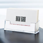 Porta biglietti da visita da tavolo trasparente in plastica acrilica, porta biglietti da visita da scrivania trasparente con scatola per scaffali, Card Holder