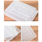 6 pezzi di frigorifero da cucina drenabile scatola di conservazione della freschezza scatola di conservazione del congelatore sigillata in plastica per alimenti scatola di pesce fresco, 27x20x5.5cm, 27x11x6cm