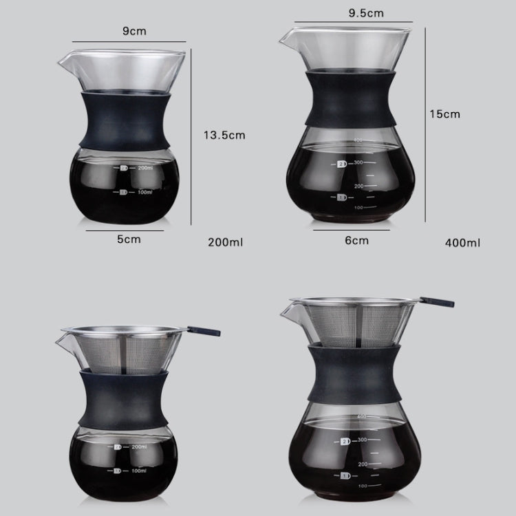 Caffettiera resistente alle alte temperature, 200ml With Strainer, 400ml With Strainer, 200ml Without Strainer, 400ml Without Strainer