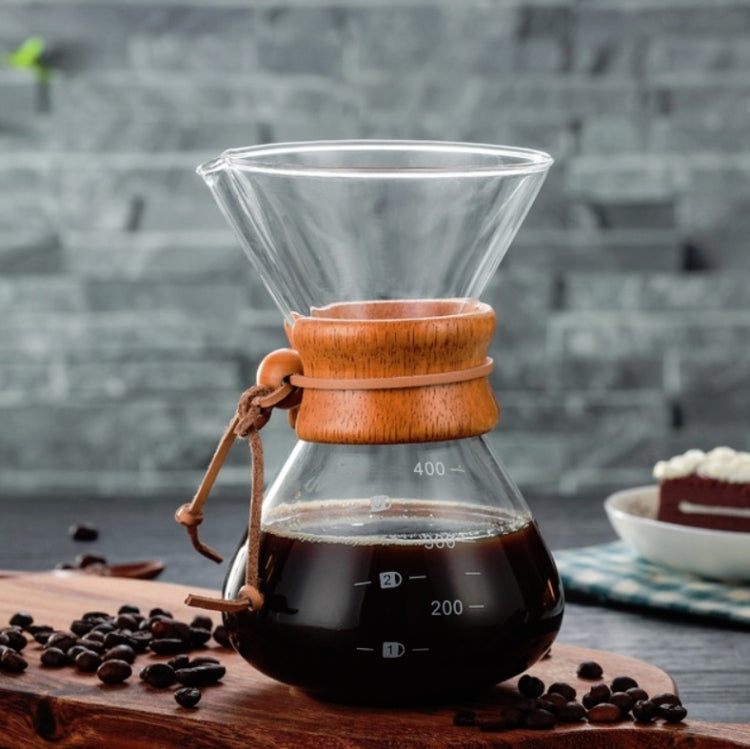 Caffettiera manuale Caffettiera in vetro resistente alle alte temperature da 400 ml, Pot Without Strainer, Pot With Strainer
