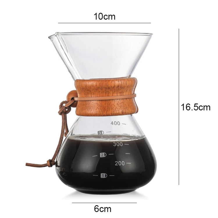 Caffettiera manuale Caffettiera in vetro resistente alle alte temperature da 400 ml, Pot Without Strainer, Pot With Strainer