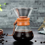 Caffettiera manuale Caffettiera in vetro resistente alle alte temperature da 400 ml, Pot Without Strainer, Pot With Strainer