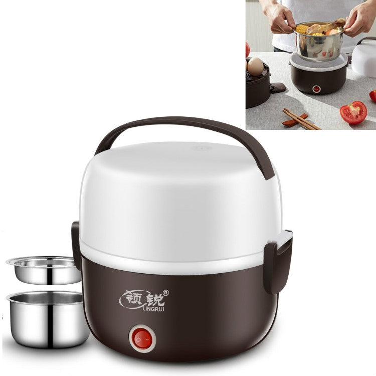 LINGRUI Lunch Box elettrico multifunzione Isolamento termico elettrico Cottura Mini fornello di riso, Spina CN, Double Layer, Three Layer