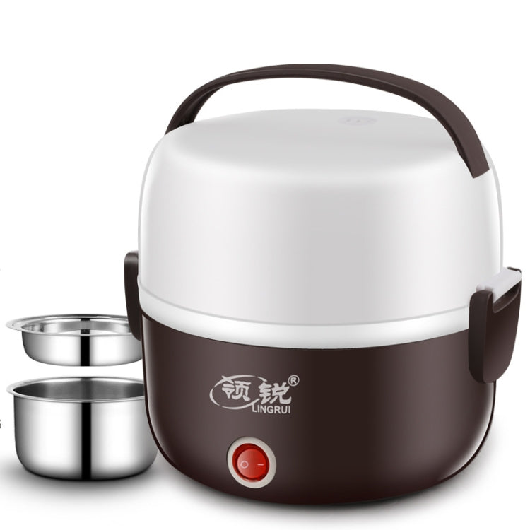 LINGRUI Lunch Box elettrico multifunzione Isolamento termico elettrico Cottura Mini fornello di riso, Spina CN, Double Layer, Three Layer