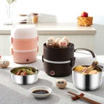 LINGRUI Lunch Box elettrico multifunzione Isolamento termico elettrico Cottura Mini fornello di riso, Spina CN, Double Layer, Three Layer