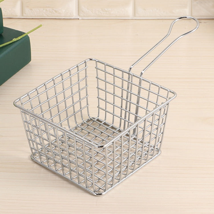 Cestino per patatine fritte in ferro battuto galvanico da 2 pezzi. Mini griglia per alimenti fritti, Chrome, Bronze