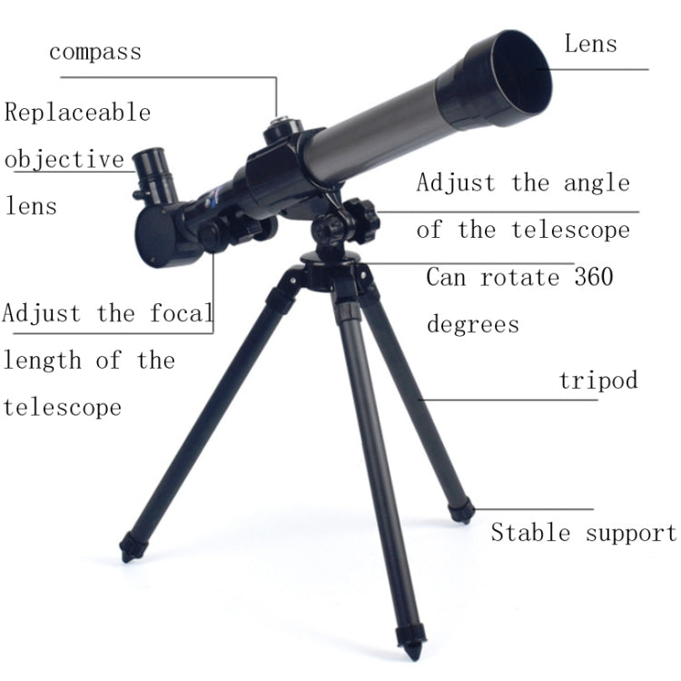 Giocattoli per l'educazione scientifica ad alta definizione ad alta potenza e piccolo telescopio astronomico a tubo singolo per bambini, Telescope