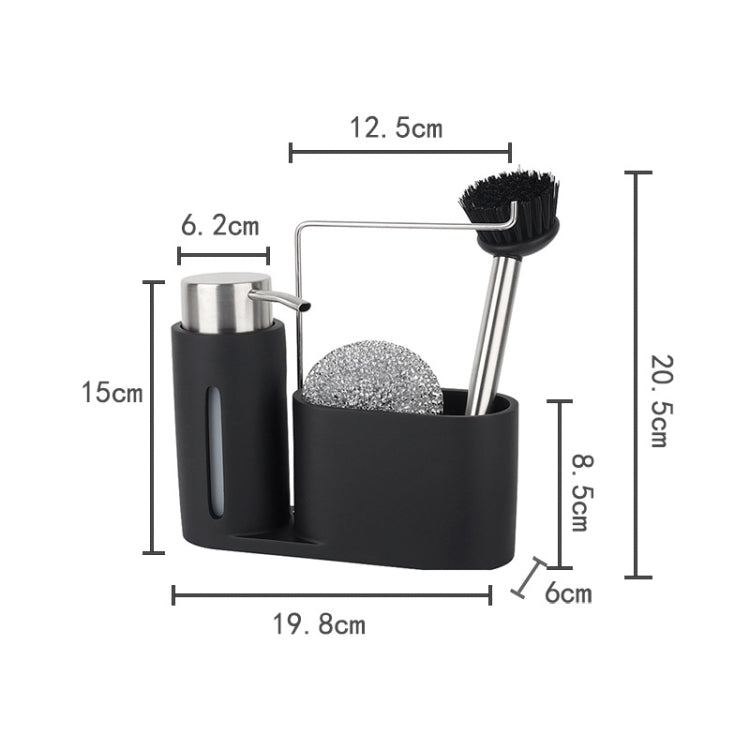 Set di scaffali per riporre gli stracci e le spazzole in filo d'acciaio per lavello da cucina, con dispenser di sapone, Brush Rag Storage Rack Set
