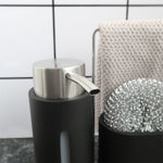 Set di scaffali per riporre gli stracci e le spazzole in filo d'acciaio per lavello da cucina, con dispenser di sapone, Brush Rag Storage Rack Set