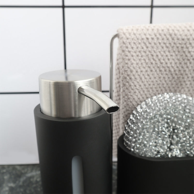 Set di scaffali per riporre gli stracci e le spazzole in filo d'acciaio per lavello da cucina, con dispenser di sapone, Brush Rag Storage Rack Set