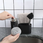 Set di scaffali per riporre gli stracci e le spazzole in filo d'acciaio per lavello da cucina, con dispenser di sapone, Brush Rag Storage Rack Set