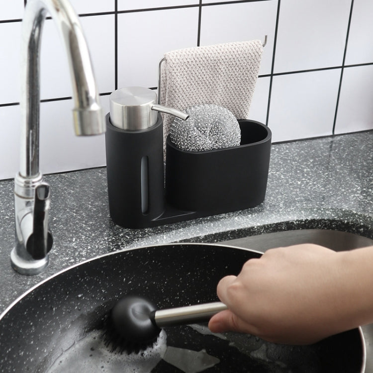 Set di scaffali per riporre gli stracci e le spazzole in filo d'acciaio per lavello da cucina, con dispenser di sapone, Brush Rag Storage Rack Set