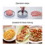 Pressa per carne per hamburger Stampo per polpette di carne Pressa per carne Burger Maker, 1PC Brown Handle