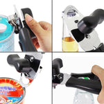 2 pezzi 4 in 1 apriscatole multifunzionale per cucina, coperchio per uso domestico, coltello per conserve, Black, Green