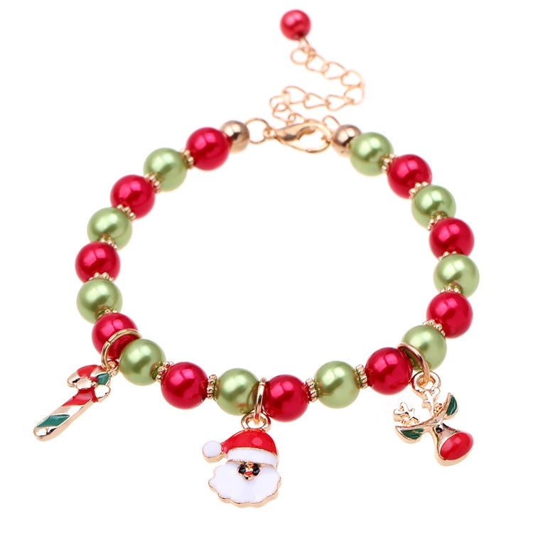 Set 5 braccialetti renna Babbo Natale in lega