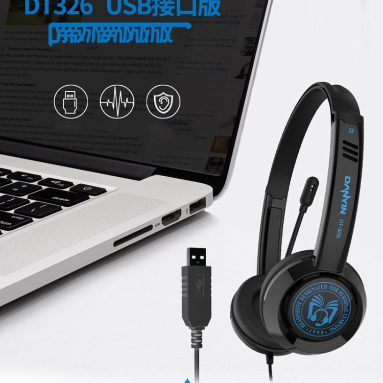 DANYIN DT326 Computer desktop montato sulla testa Cuffie con filo per apprendimento per bambini con microfono, Lunghezza cavo: 1,8 m, DT326 3.5mm Two-hole White, DT326 3.5mm Two-hole Black, DT326 Single Hole Four-level White                            ...