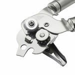 Apribottiglie multifunzionale potente manuale in acciaio inossidabile 304 addensato 3 in 1, Silver + Black Stripe