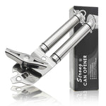 Apribottiglie multifunzionale potente manuale in acciaio inossidabile 304 addensato 3 in 1, Silver + Black Stripe