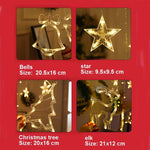 Luci per tende a LED Decorazioni natalizie Luci per campanelle e cervi, 220V EU Plug, USB & Battery Box, Battery Box with RC