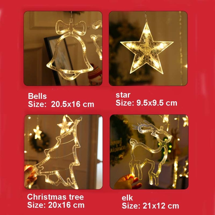 Luci per tende a LED Decorazioni natalizie Luci per campanelle e cervi, 220V EU Plug, USB & Battery Box, Battery Box with RC