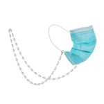 Collana con cordino anti-smarrimento per maschera da 2 pezzi. Catena per occhiali con maschera di perle semplice a forma ovale, Oval-Shaped Pearl  Chain