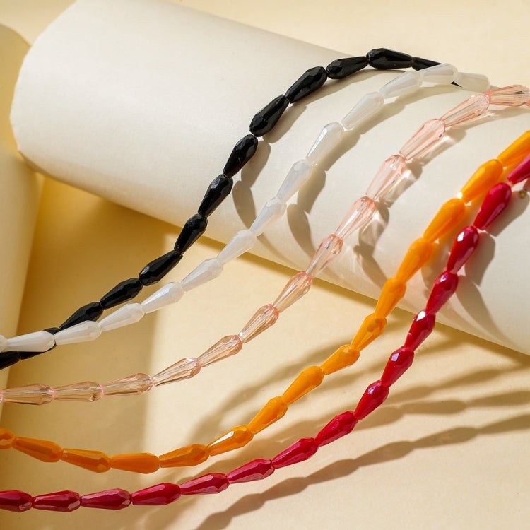 Catena per occhiali con cordino per collana con maschera in cristallo sfaccettato stile goccia da 2 pezzi