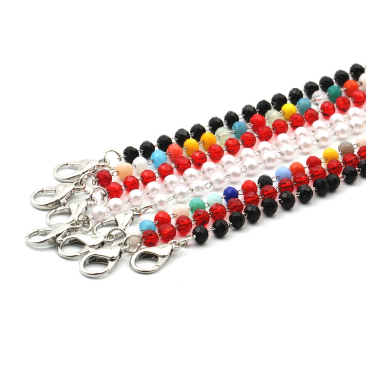 5 pezzi di cordino per maschera, catena di perline di cristallo fatta a mano, catena per occhiali sospesi anti-goccia, Colorful, Black, Red, White