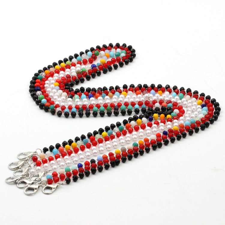 5 pezzi di cordino per maschera, catena di perline di cristallo fatta a mano, catena per occhiali sospesi anti-goccia, Colorful, Black, Red, White