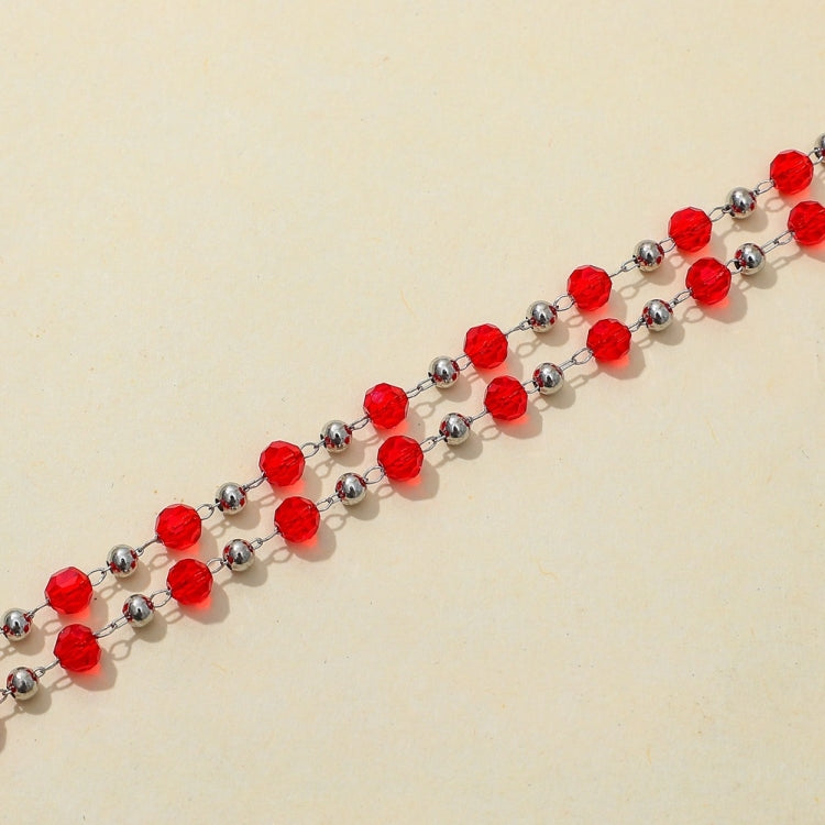 Collana da 4 pezzi Collana personalizzata fatta a mano con perline di cristallo Maschera con cordino anti-smarrimento Catena per occhiali