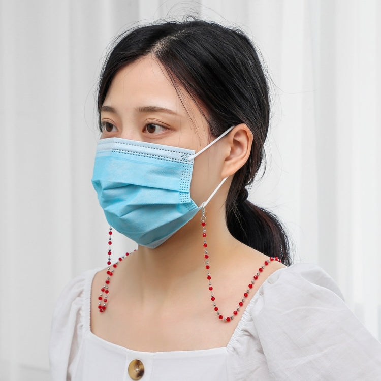 Collana da 4 pezzi Collana personalizzata fatta a mano con perline di cristallo Maschera con cordino anti-smarrimento Catena per occhiali