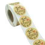 3 rotoli di adesivi di ringraziamento. Etichetta per sigillare i regali di cottura. Etichetta per le vacanze di nozze, 2.5cm / 1inch 3 PCS, 3.8cm / 1.5inch 3 PCS, 5.0cm / 2inch
