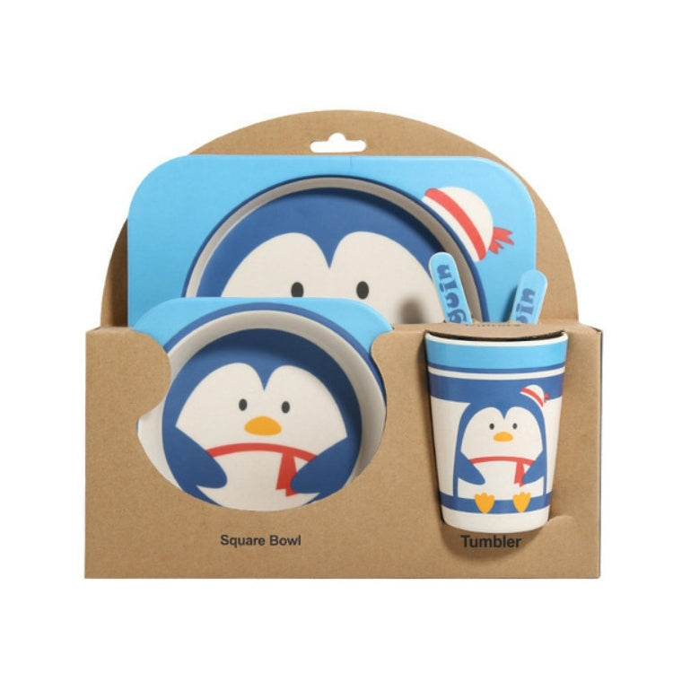 Set di stoviglie per bambini Set di forchette per cartoni animati Piatti per bambini Utensili per bambini Ciotola in fibra di bambù naturale con piatto per tazza