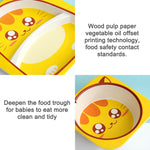 Set di stoviglie per bambini Set di forchette per cartoni animati Piatti per bambini Utensili per bambini Ciotola in fibra di bambù naturale con piatto per tazza