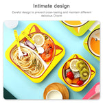 Set di stoviglie per bambini Set di forchette per cartoni animati Piatti per bambini Utensili per bambini Ciotola in fibra di bambù naturale con piatto per tazza